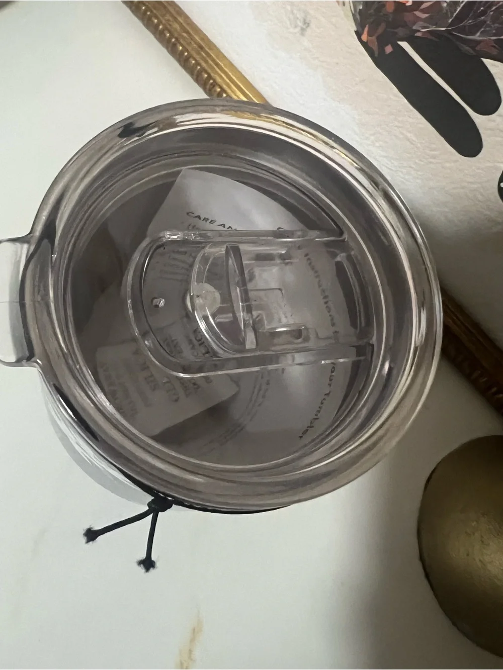 kate spade Navy Floral Ceramic Tumbler with White Blossoms